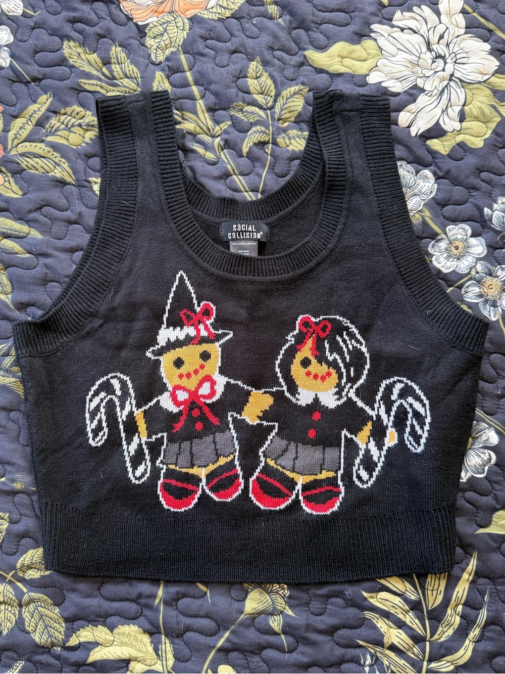Social Collisions Black Gingerbread Knit Tank